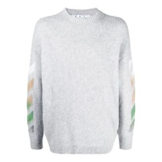 SS21 Logo Printing Stripe Knit Gray