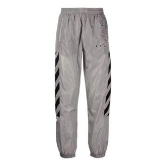 SS21 Logo Printing Stripe Sports Long Pants light grey