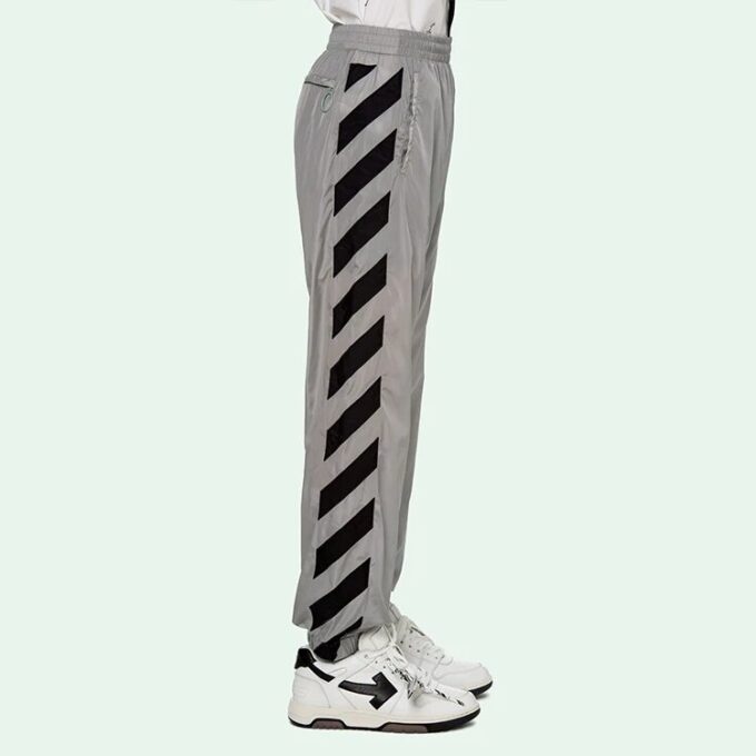 SS21 Logo Printing Stripe Sports Long Pants light grey