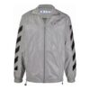 SS21 Logo Printing Zipper Stripe Sports Jacket Gray