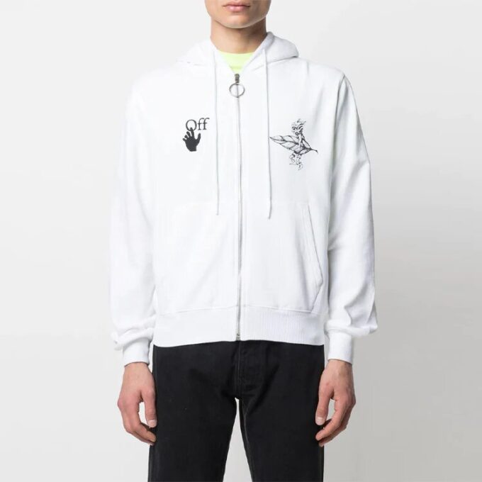 SS21 Logo Printing Zipper White