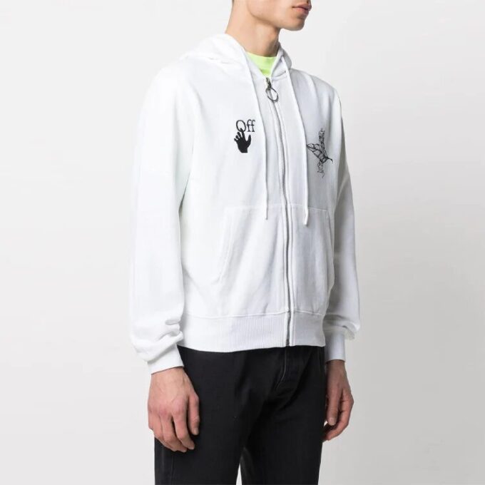 SS21 Logo Printing Zipper White