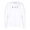 SS21 Logo Rear Pattern Printing Round Neck Long Sleeves Ordinary Version White