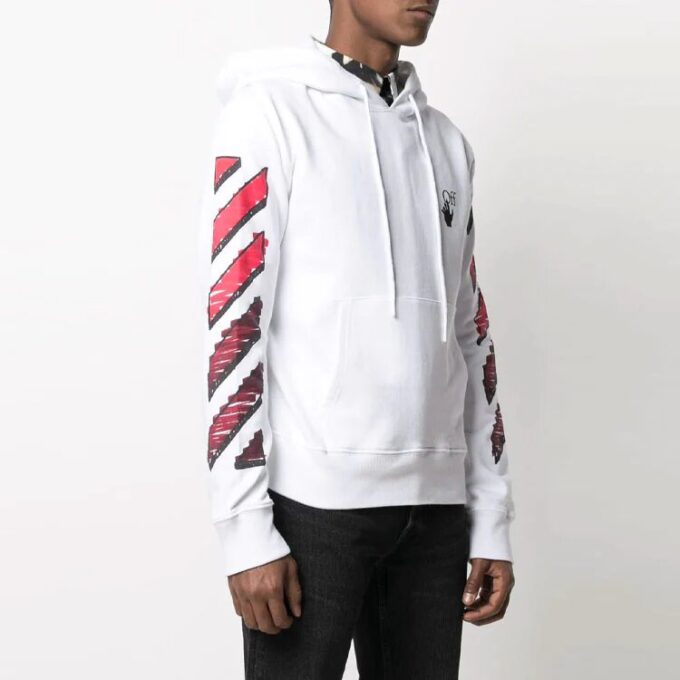SS21 Marker Arrows Stripe Printing Jacket Loose Fit White