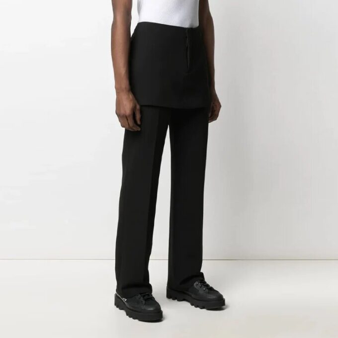 SS21 Mini Eve Solid Color Casual Pants Loose Fit Black