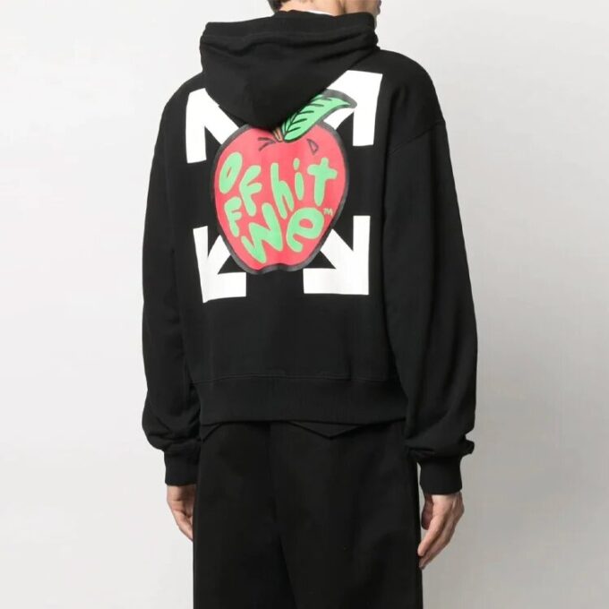 SS21 Pattern hooded Long Sleeves Loose Fit Black