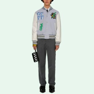 SS21 Pattern Printing aviator Jacket Blue