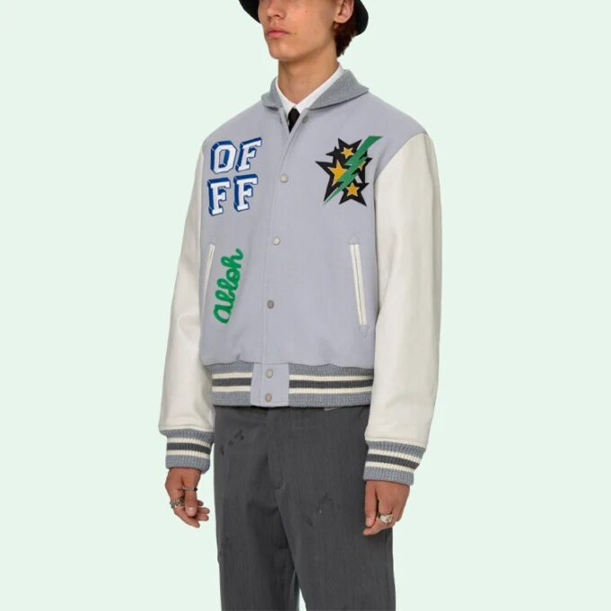 SS21 Pattern Printing aviator Jacket Blue