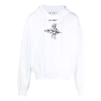 SS21 Pattern Printing hooded Long Sleeves White