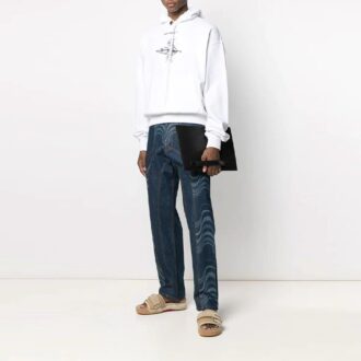 SS21 Pattern Printing hooded Long Sleeves White