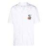 SS21 Pattern Printing Short Sleeve lapel Shirt Slim Fit Version White