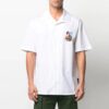 SS21 Pattern Printing Short Sleeve lapel Shirt Slim Fit Version White
