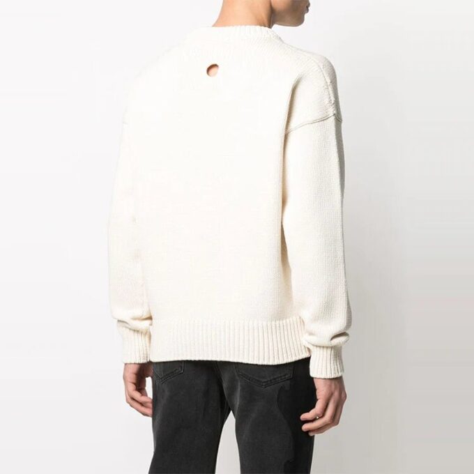 SS21 Pattern Round Neck Knit White