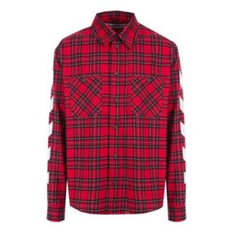 SS21 Plaid flannel Long Sleeves Shirt Loose Fit Red