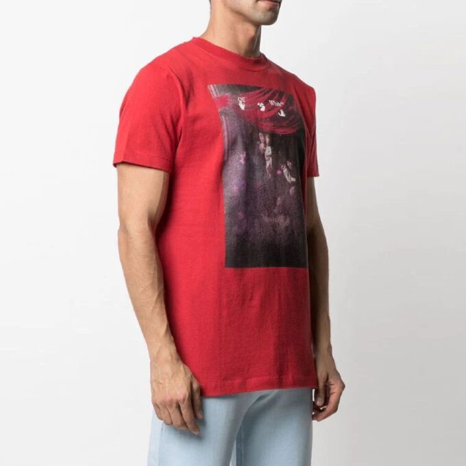 SS21 Printing Arrow Short Sleeve Loose Fit Red