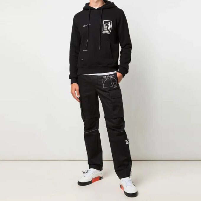 SS21 Printing hooded Long Sleeves Loose Fit Black