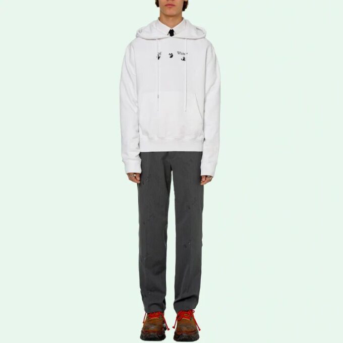 SS21 Printing Logo hooded Long Sleeves White
