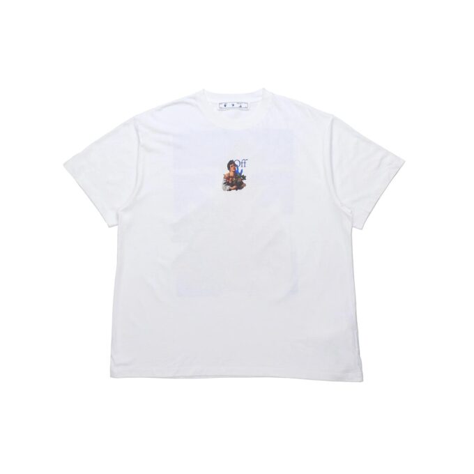 SS21 Printing Round Neck Pullover Short Sleeve Loose Fit White