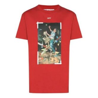 SS21 Printing Round Neck Short Sleeve Loose Fit Red