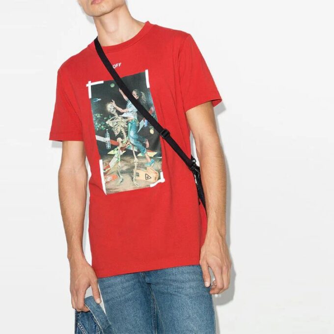 SS21 Printing Round Neck Short Sleeve Loose Fit Red
