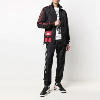 SS21 Solid Color Logo Printing Zipper Sports Jacket Black