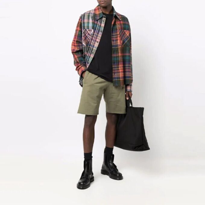 SS21 Solid Color logo Sports Shorts Khaki