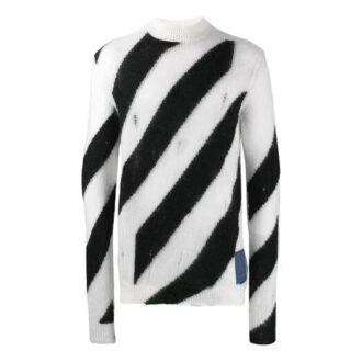 SS21 Stripe High Collar Black White