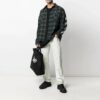 SS21 Stripe Printing Plaid flannel Long Sleeves Shirt Green