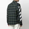 SS21 Stripe Printing Plaid flannel Long Sleeves Shirt Green