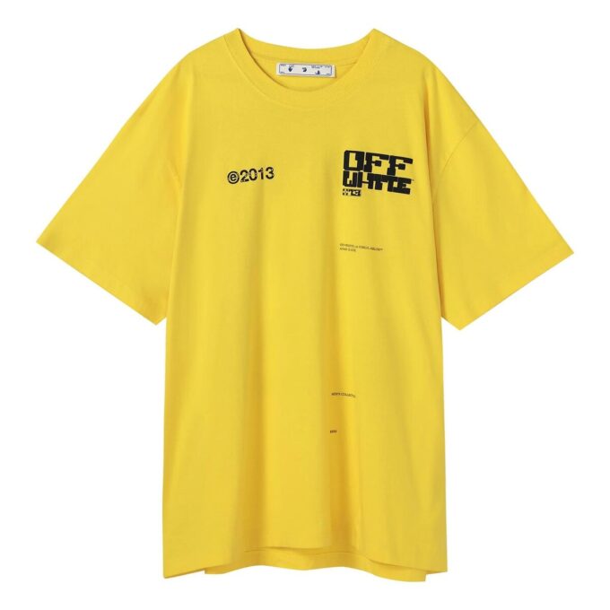 SS21 Tech Marker Logo Round Neck Short Sleeve Ordinary Version Yellow