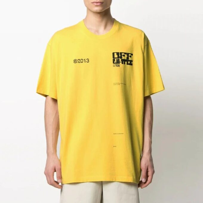 SS21 Tech Marker Logo Round Neck Short Sleeve Ordinary Version Yellow