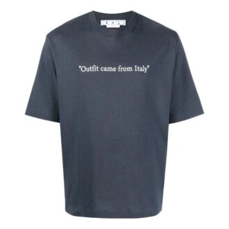 SS22 Alphabet Printing Solid Color Cotton Short Sleeve Blue