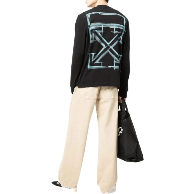 SS22 Arrow Logo Printing Round Neck Long Sleeves Black