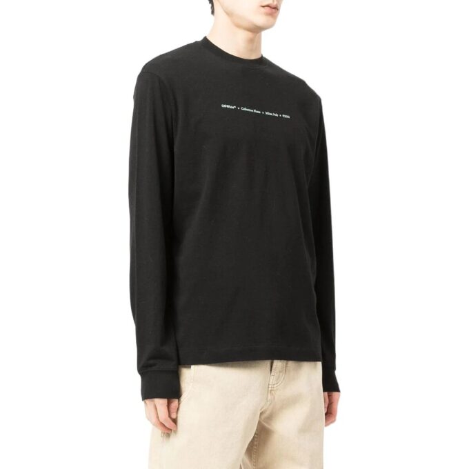 SS22 Arrow Logo Printing Round Neck Long Sleeves Black