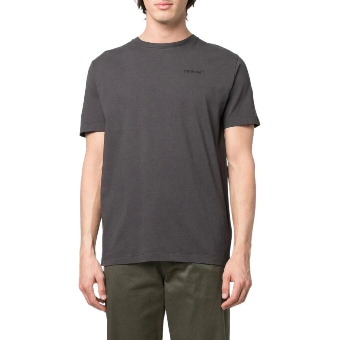 SS22 Back Logo Printing Round Neck Short Sleeve Version Gray