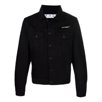 SS22 Chest Logo Printing Denim Jacket Black