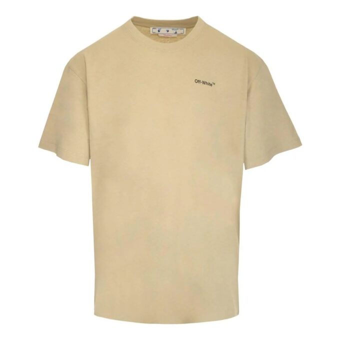 SS22 Geometry Arrow Printing Round Neck Short Sleeve Beige
