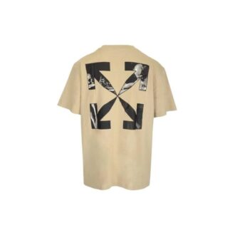 SS22 Geometry Arrow Printing Round Neck Short Sleeve Beige