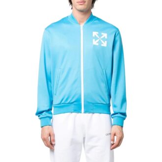 SS22 Logo Printing Solid Color Zipper Jacket Blue
