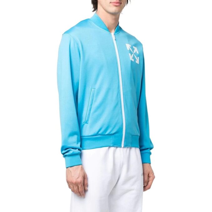 SS22 Logo Printing Solid Color Zipper Jacket Blue