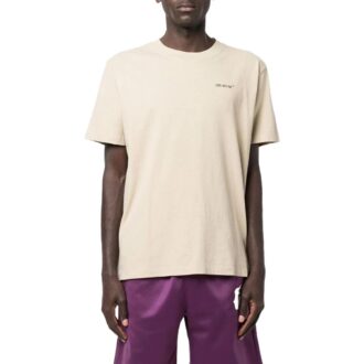 SS22 Logo Round Neck Printing Short Sleeve Beige