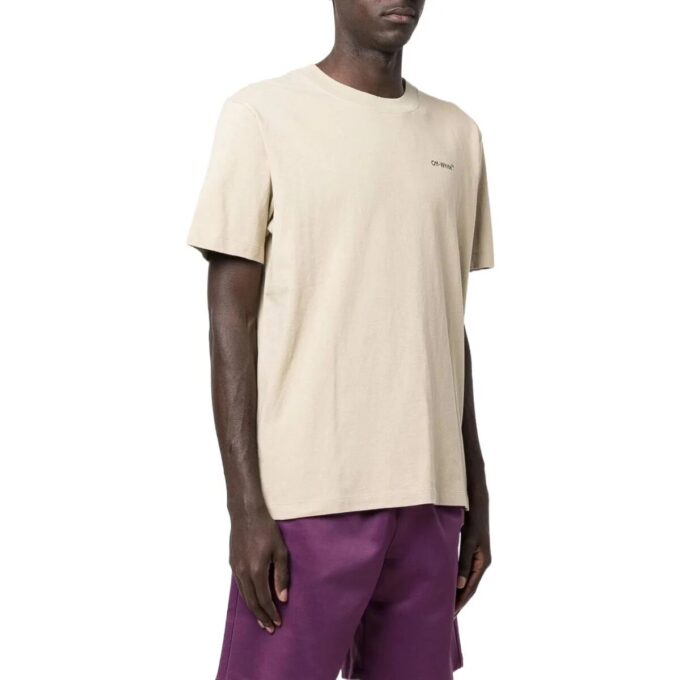 SS22 Logo Round Neck Printing Short Sleeve Beige