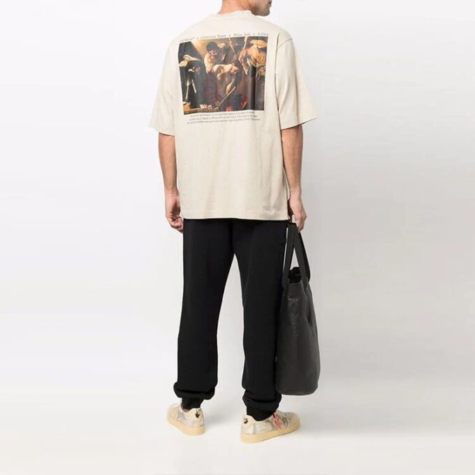 SS22 Logo Round Neck Pullover Short Sleeve Loose Fit Khaki