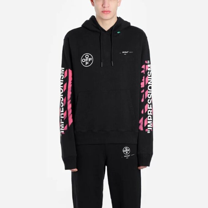 Stencil Arrow Hooded Sweatshirt “Black”