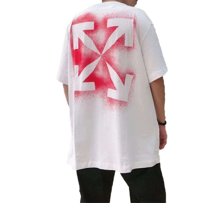Stencil Arrows Printing Short Sleeve White