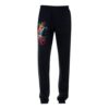 Street Style Cotton Oversized Logo Pants Men Black