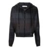 Stripe Detail Zipper Hooded Jacket Loose Fit Unisex Black