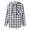 Stripe Hooded Long-sleeve Shirt Unisex White