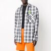 Stripe Hooded Long-sleeve Shirt Unisex White