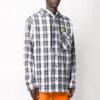Stripe Hooded Long-sleeve Shirt Unisex White